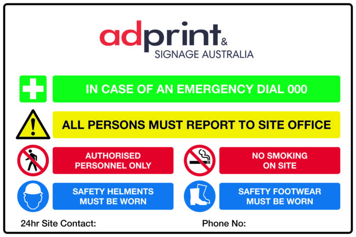adprint and signage australia multi board safety sign